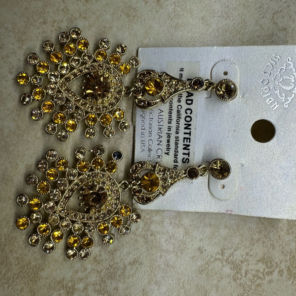 Gold and Yellow Statement Earrings